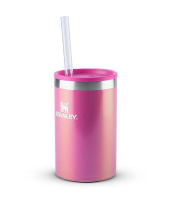 Imagem de Porta Lata Can Cooler Térmico com Tampa Stanley Rosa Carnaval 296ML