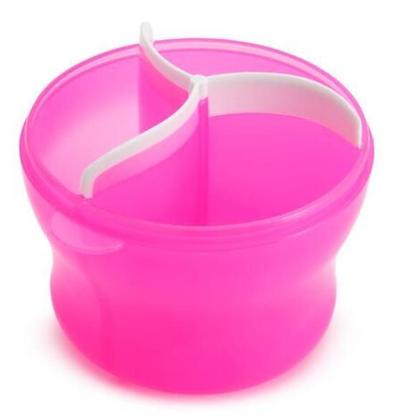 Imagem de Porta Leite Ou Fórmula Em Pó com divisórias Munchkin 266ml Rosa