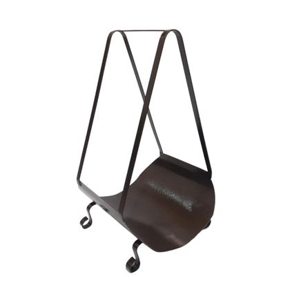 Imagem de Porta Lenha Cesto Suporte Lareira Multiuso Ouro Envelhecido