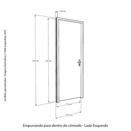 Imagem de Porta Lisa Padrão Imbuia Belíssima 5 Batente Ecológico 09 Fechadura Stilo Wc 72 X 2,10 e Natural