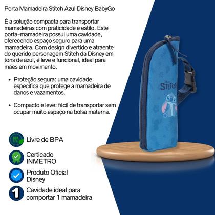 Imagem de Porta Mamadeira Stitch Azul Disney BabyGo