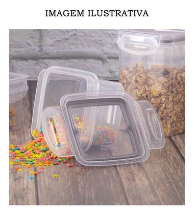 Imagem de Porta Mantimentos Hermético Quadrado Trava Mais 380ml