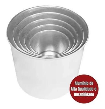 Imagem de Porta Mantimentos Pote Vasilha De Alumínio Kit Com 5 Peças