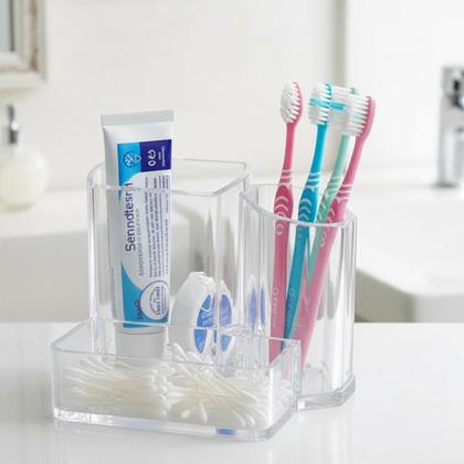 Imagem de Porta Maquiagem de Pincel e batom Organizador Acrílico Para Cosméticos