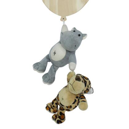 Imagem de Porta Maternidade Bexiga Floresta com Hipopótamo e Onça Quarto Bebê Infantil Unissex