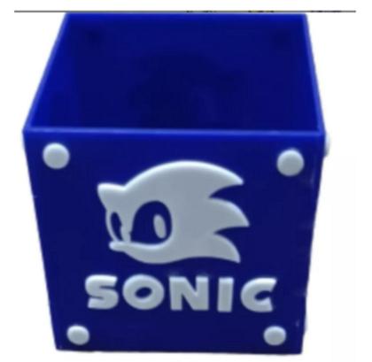 Porta Objetos Sonic Presente Geek Gamers AZUL - VIZA GAMES 3D Imagem de Porta Objetos Sonic Presente Geek Gamers AZUL