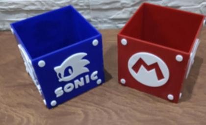 Porta Objetos Sonic Presente Geek Gamers AZUL - VIZA GAMES 3D Imagem de Porta Objetos Sonic Presente Geek Gamers AZUL