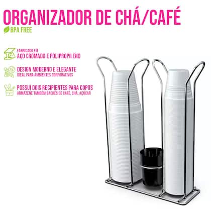Imagem de Porta Organizador de Copos Descartáveis Café Adoçante Sachês