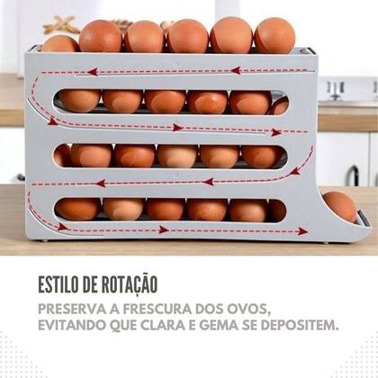 Imagem de Porta Ovos Organizador Bandeja Geladeira 4 Andares