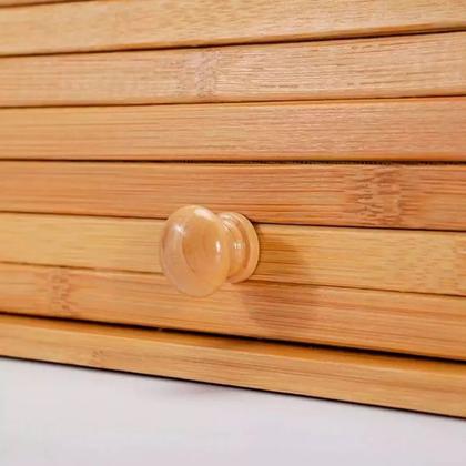 Imagem de Porta pães com tampa de bambu Retratil 