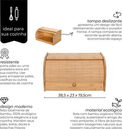 Imagem de Porta Paes Com Tampa Retratil Ecokitchen MIMO Style BM20354