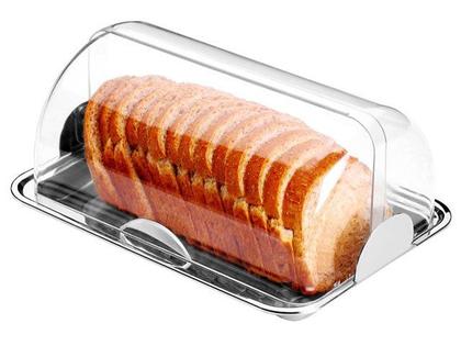 Imagem de Porta Pão Inox Vision Multiuso Bolo Boleira Organizador Conserva Alimentos Condimentos