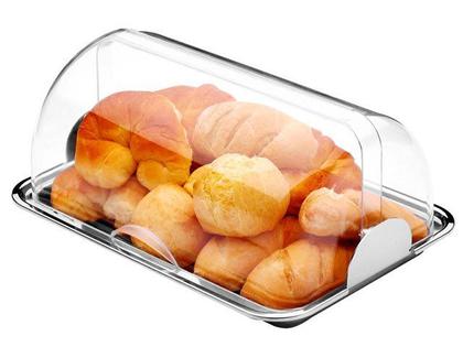 Imagem de Porta Pão Inox Vision Multiuso Bolo Boleira Organizador Conserva Alimentos Condimentos