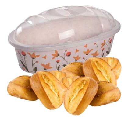 Imagem de Porta Pão Plasútil Floral Serve Pão Café Da Manhã 3,15l