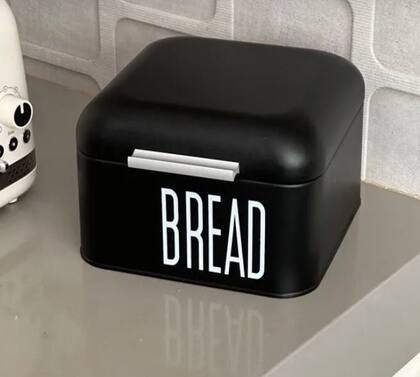 Imagem de Porta Pão Preto Manhattan Quadrado Bread Porta Pães 20cm