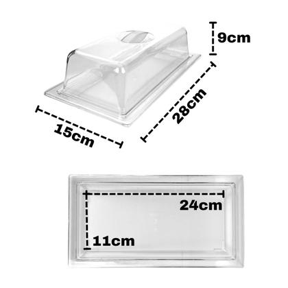 Imagem de Porta Pão Salgados Doces C/Tampa Retangular Cristal 24x11cm