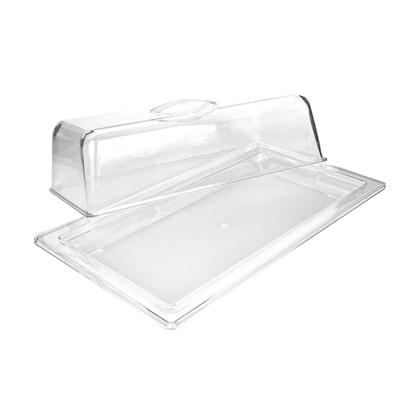 Imagem de Porta Pão Salgados Doces C/Tampa Retangular Cristal 24x11cm