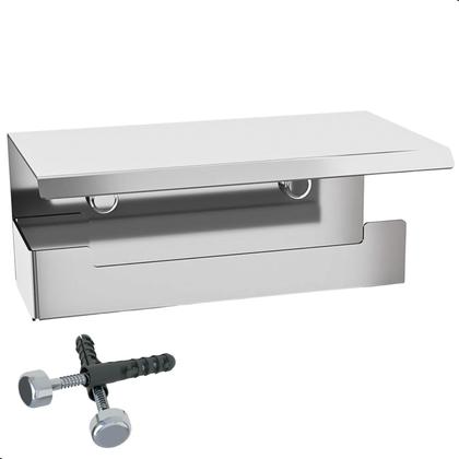 Imagem de Porta Papel Higienico Com Suporte Para Celular Inox ELG