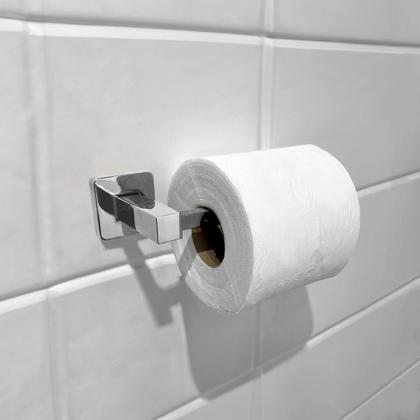 Imagem de Porta Papel Higiênico Cromado Papeleira De Banheiro Metal Inox Suporte De Parede Acessório Lavabo