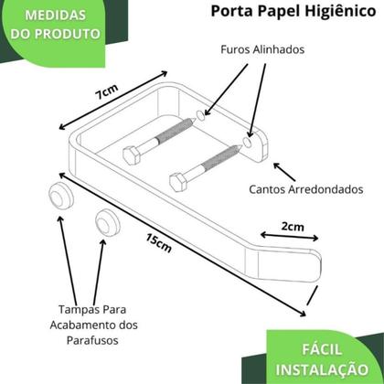 Imagem de Porta Papel Higiênico Cromado Papeleira De Parede SF.Plus