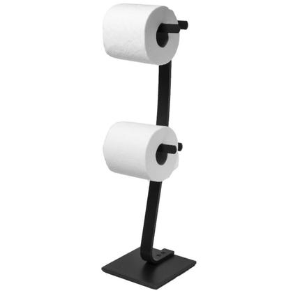 Imagem de Porta Papel Higiênico De Chão Duplo Preto F.Bali