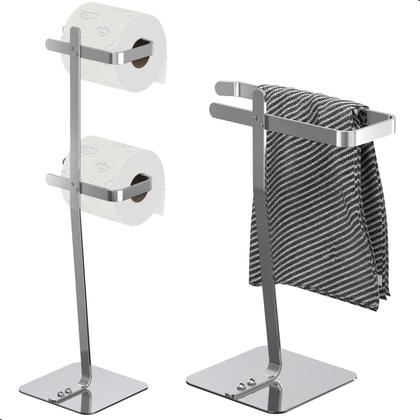 Imagem de Porta Papel Higiênico de Chão Inox e Toalha Lavabo Oslo.D