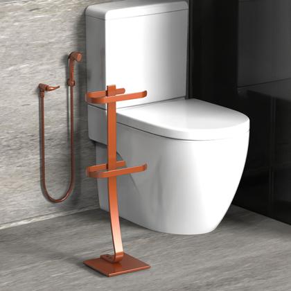 Imagem de Porta Papel Higiênico de Chão Suporte Papeleira Rose Gold.D