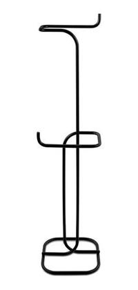 Imagem de Porta Papel Higiênico Duplo Papeleira De Chão Preta Superiore Organizador Decorativo Para Banheiro Lavabo