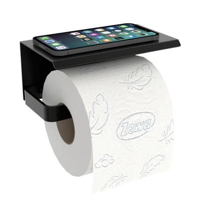 Imagem de Porta Papel Higiênico Inox De Parede Banheiro Preto MAX