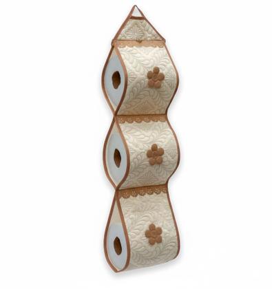 Imagem de Porta Papel Higiênico Matelado C/ Aplicação e Aviamento Para 3 Rolos