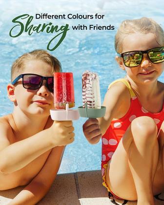 Imagem de Porta-picolés AODISTUCE de silicone sem gotejamento com canudo, pacote com 4 unidades