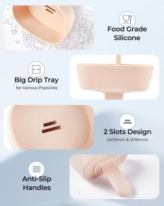 Imagem de Porta-picolés AODISTUCE de silicone sem gotejamento com canudo, pacote com 4 unidades