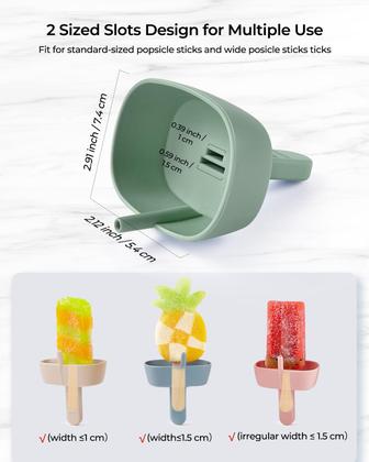 Imagem de Porta-picolés AODISTUCE de silicone sem gotejamento com canudo, pacote com 4 unidades