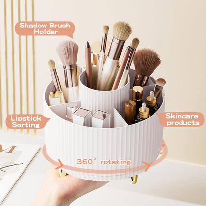 Imagem de Porta-Pincéis de Maquiagem Giratório 360° - Organizador Branco