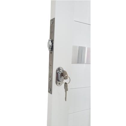 Imagem de Porta Pivotante de Alumínio 210 X 100cm com Puxador, Friso e Vidro Veneza Esquadrias Bergamo