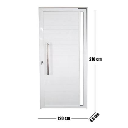 Imagem de Porta Pivotante de Alumínio 210 X 120cm com Puxador e Vidro Veneza Esquadrias Bergamo