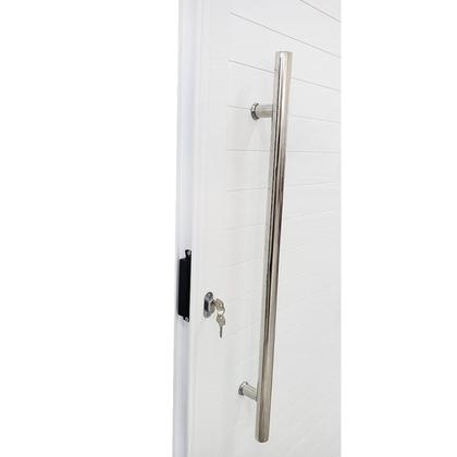 Imagem de Porta Pivotante de Alumínio 210 X 120cm com Puxador e Vidro Veneza Esquadrias Bergamo