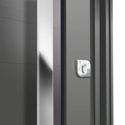 Imagem de Porta Pivotante Lambril Visione com Puxador Lado Direito Elite 240x150 Cinza