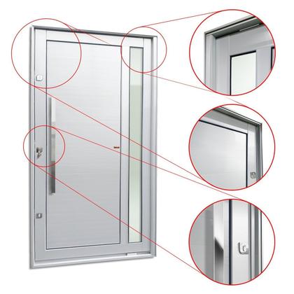 Imagem de Porta Pivotante Lambril Visione com Puxador Lado Esquerdo Elite 216x130 Branco