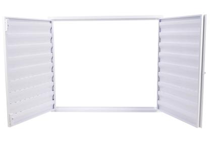 Imagem de Porta portinhola abrigo aço casa gás com trava 80x70 branco