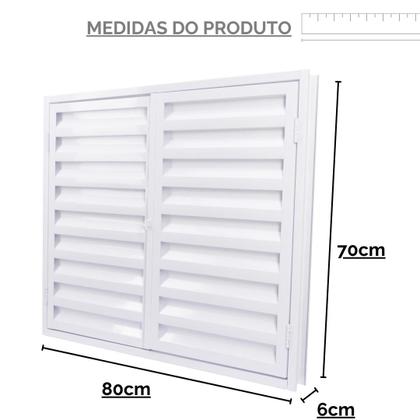 Imagem de Porta portinhola abrigo aço casa gás com trava 80x70 branco