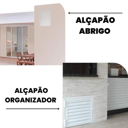 Imagem de Porta portinhola abrigo aço casa gás com trava 80x70 branco