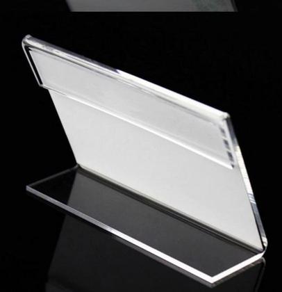 Imagem de Porta Preço 7x5cm Display Acrílico p/ Buffet e Vitrine 10 Peças 