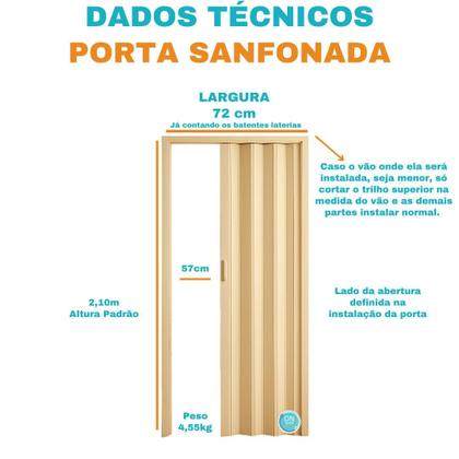 Imagem de Porta Pvc Sanfonada 0,72X 210 Multilit Bege