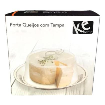 Imagem de Porta Queijo Em Metal Queijeira Com Tampa Transparente 16cm