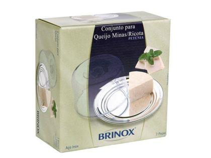 Imagem de Porta Queijo Inox Brinox - Minas/ Ricota Petúnia
