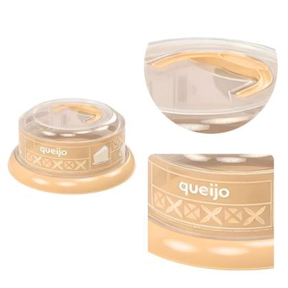 Imagem de Porta Queijo Queijeira de Plástico Redonda Plasutil beje NOVA COLEÇÂO