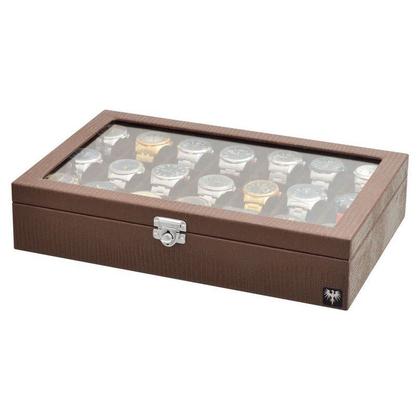 Imagem de Porta Relógio Sintético Croco com 21 Divisórias