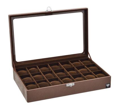 Imagem de Porta Relógio Sintético Croco com 21 Divisórias