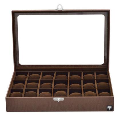 Imagem de Porta Relógio Sintético Croco com 21 Divisórias